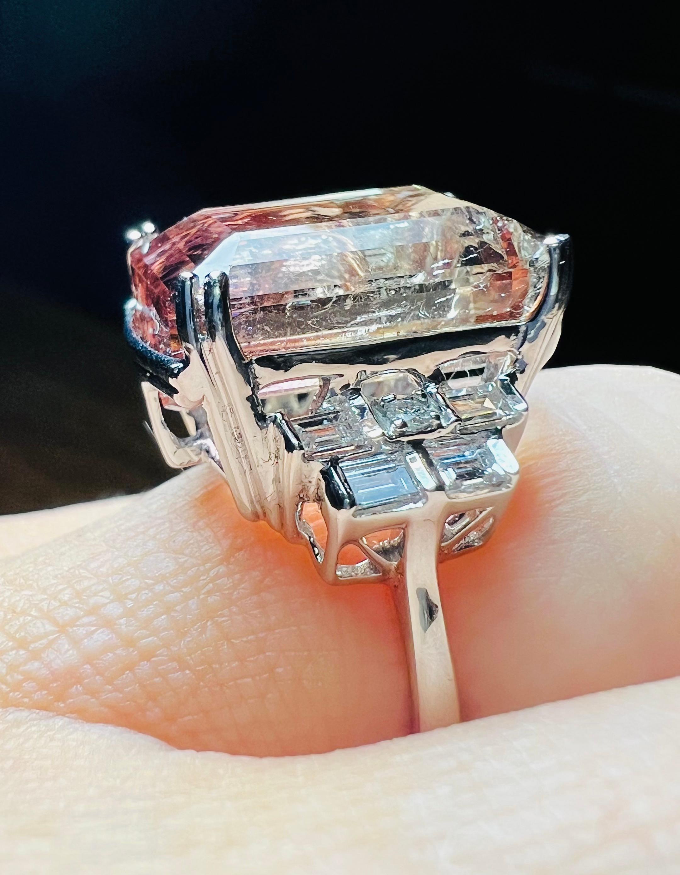 “watermelon” Tourmaline And Brilliant Set Ring In 18 Carat White Gold 3