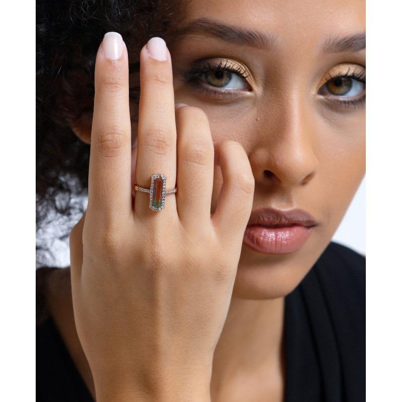 Modern Watermelon Tourmaline And Diamond Cluster 1.46ct Ring For Sale