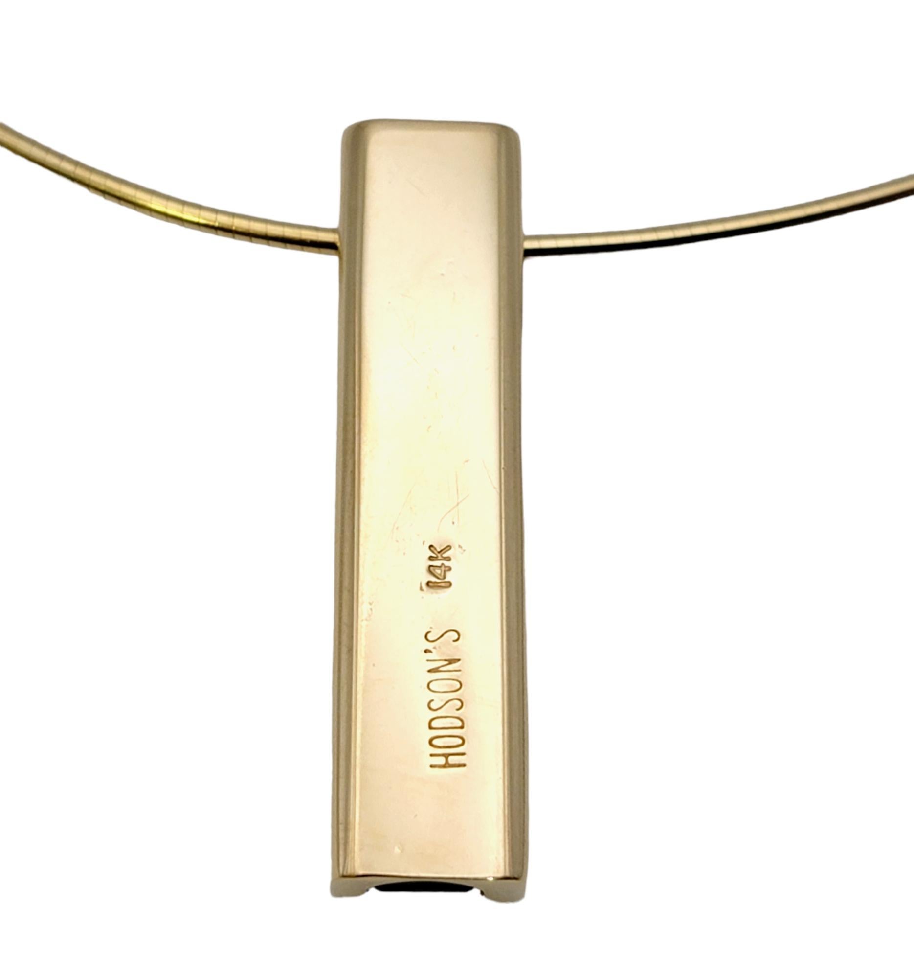 Collar Colgante Gota Lineal de Turmalina Sandía y Diamantes en Oro de 14 Kilates en venta 3
