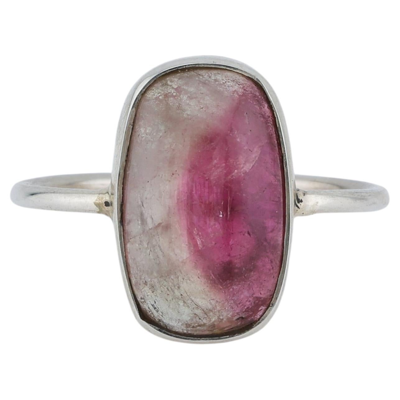 Anello d'argento con tormalina anguria