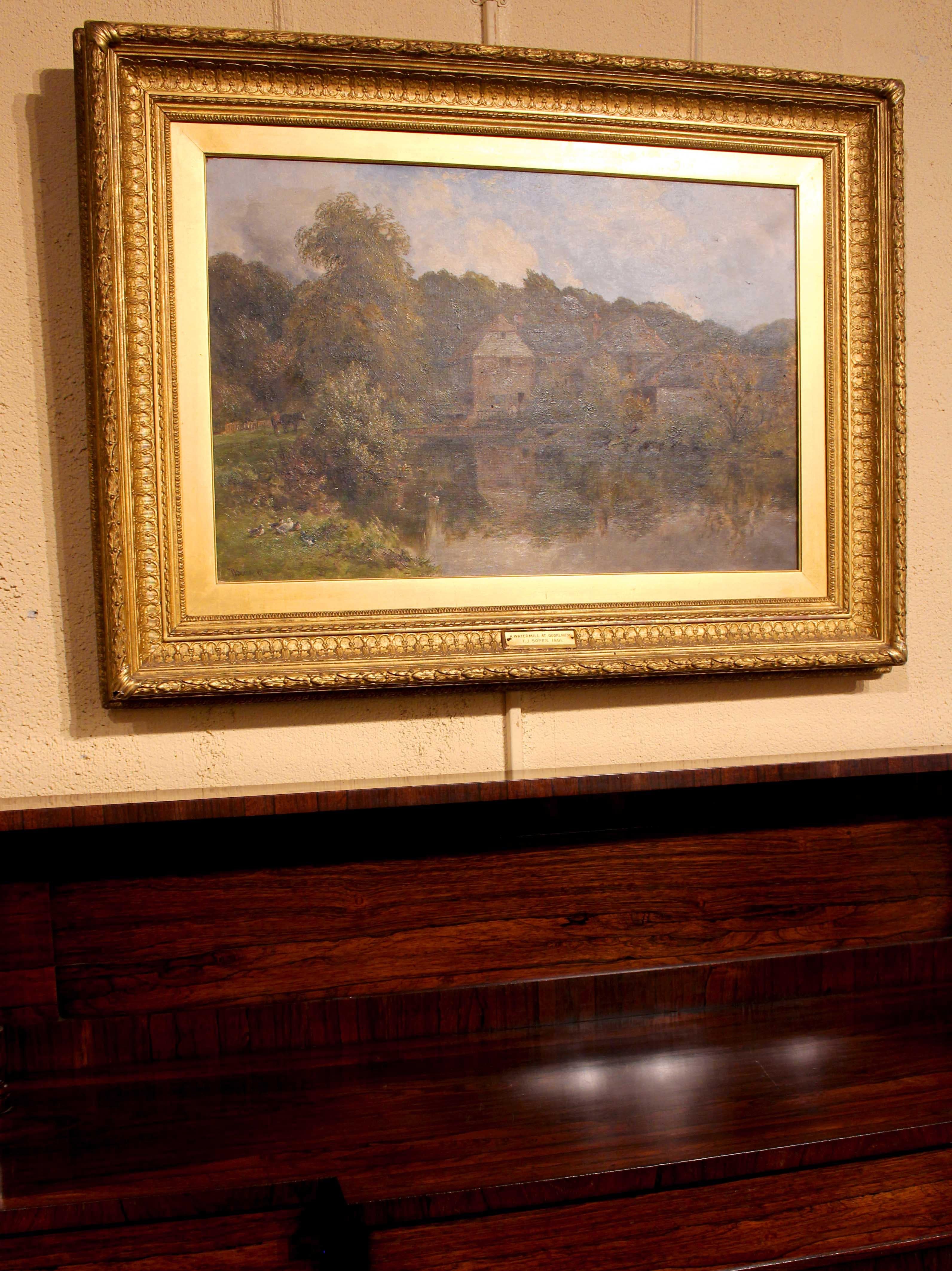 Watermill at Godalming 1881 Dated and Signed Painting by TJ Soper For Sale at 1stDibs