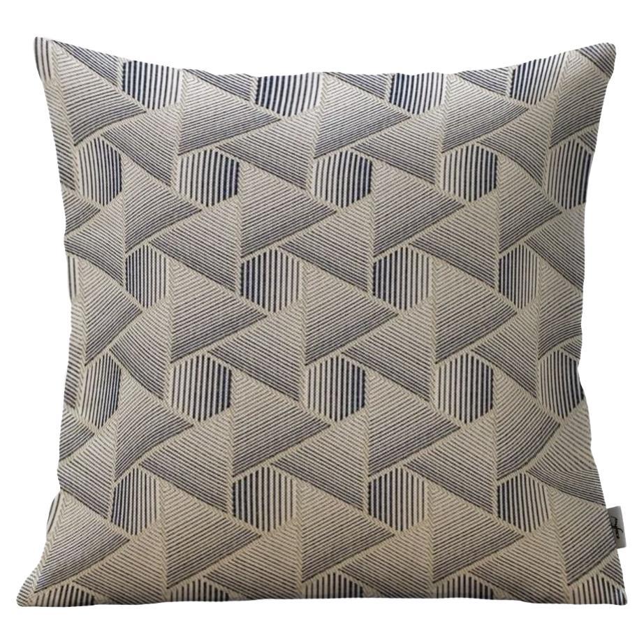 Waterproof Outdoor Pillow with Pattern in Blue and Bege For Sale