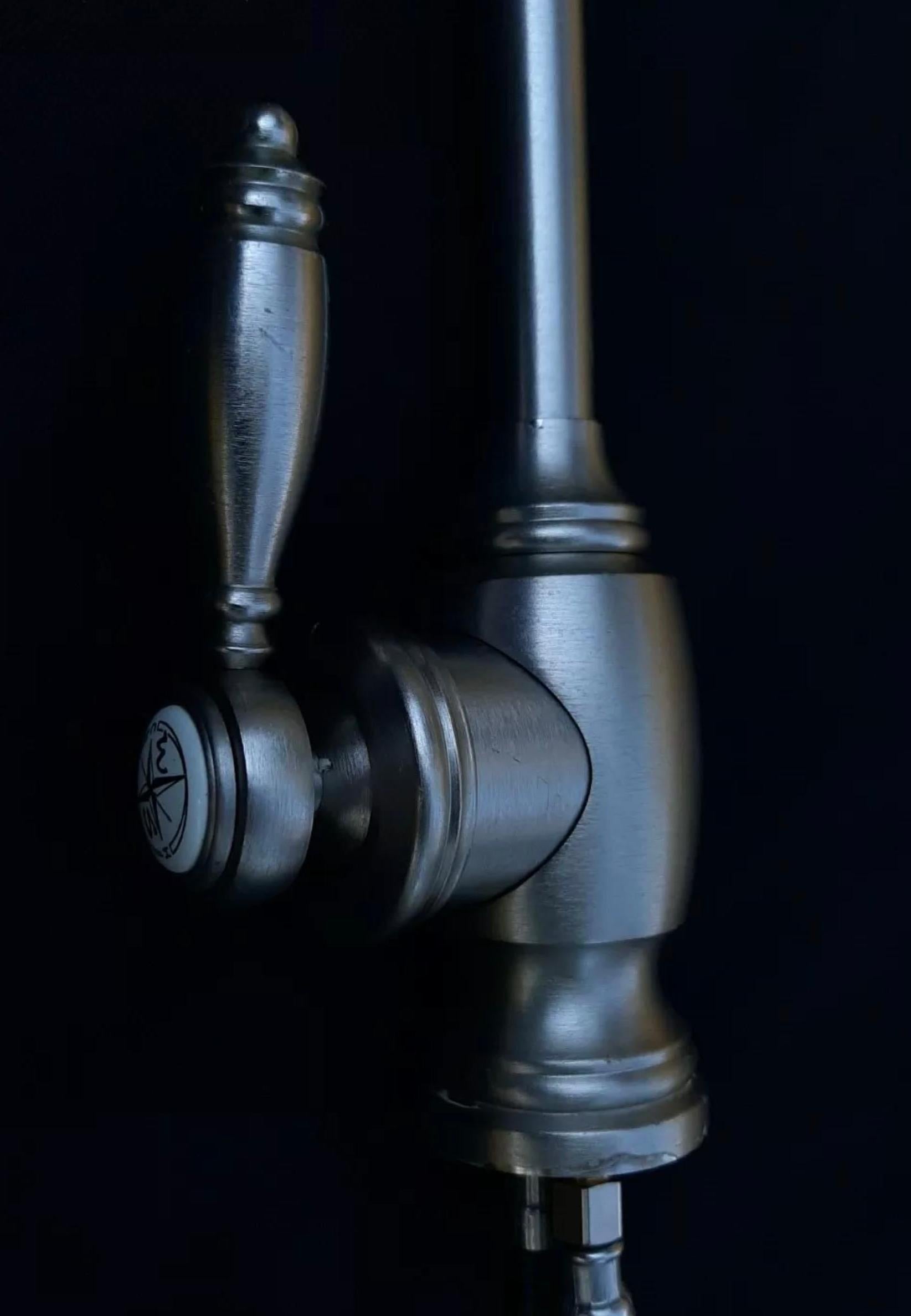 20th Century Waterstone Satin Nickel Traditional Gantry Pulldown Faucet, Kitchen Utility Prep