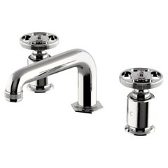 Waterworks R.W. Atlas Low Profile 3-Hole Lavatory Faucet, Metal Wheel Handles