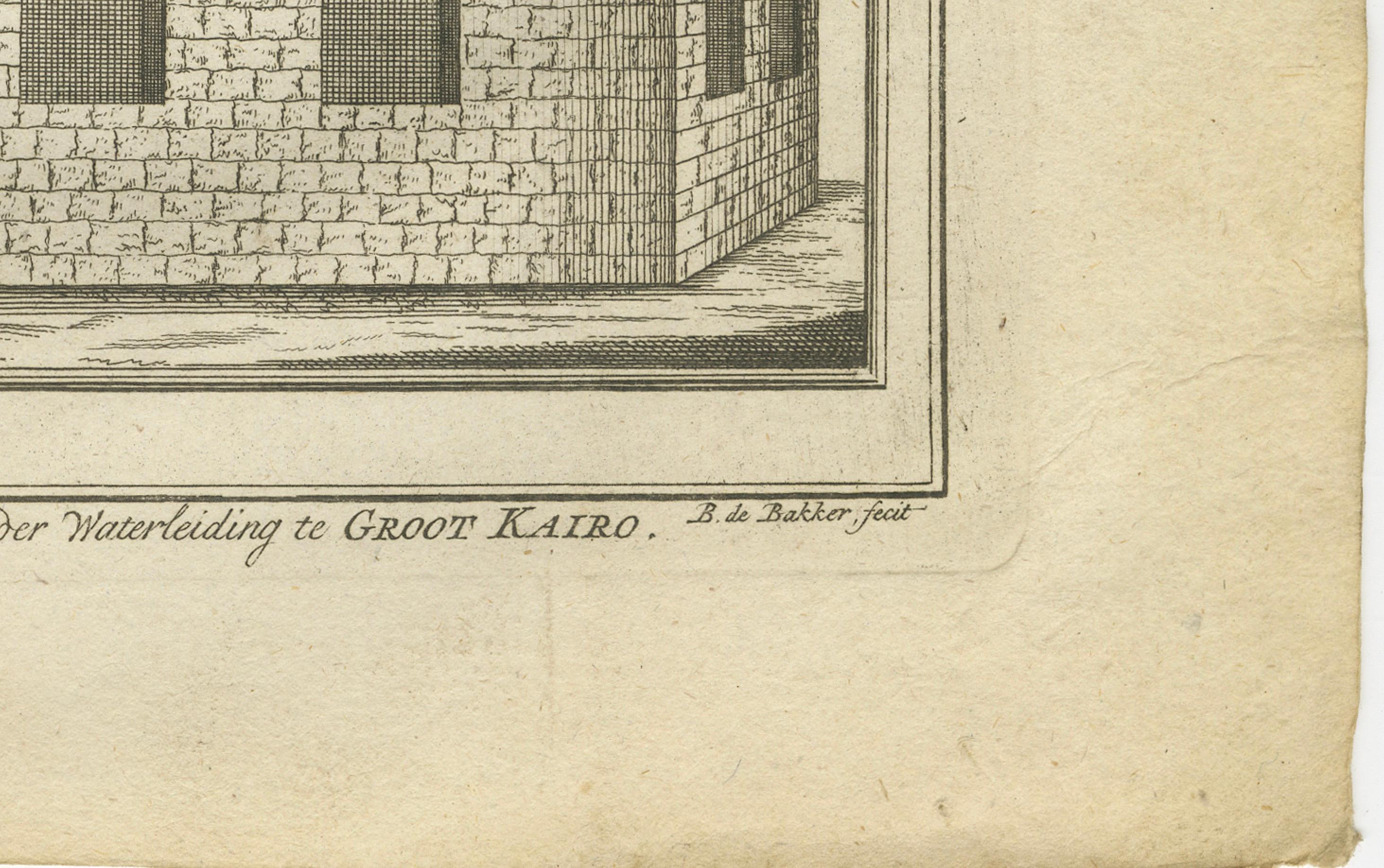 Structure et plan de l'aqueduc du Grand Caire - Système d'aqueduc, Égypte 1776 Bon état - En vente à Langweer, NL