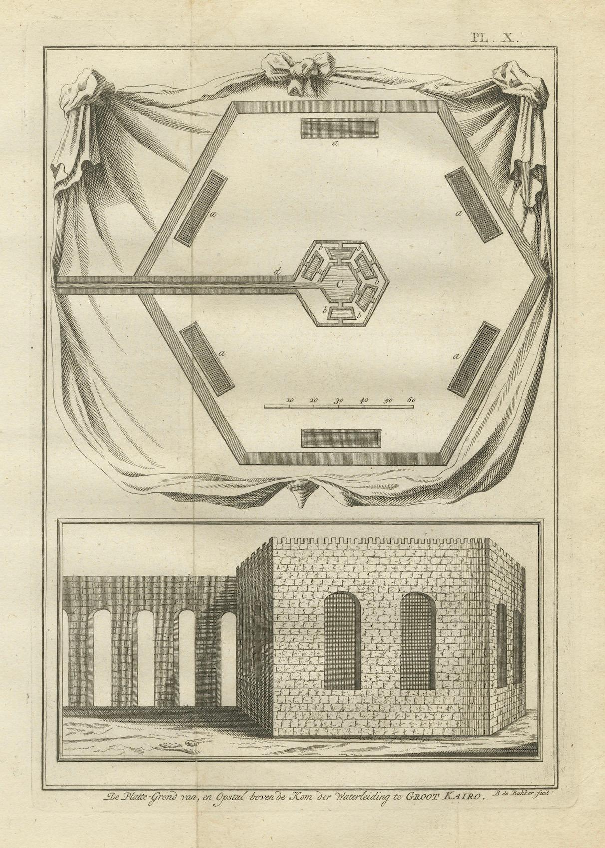 Structure et plan de l'aqueduc du Grand Caire - Système d'aqueduc, Égypte 1776 en vente 2