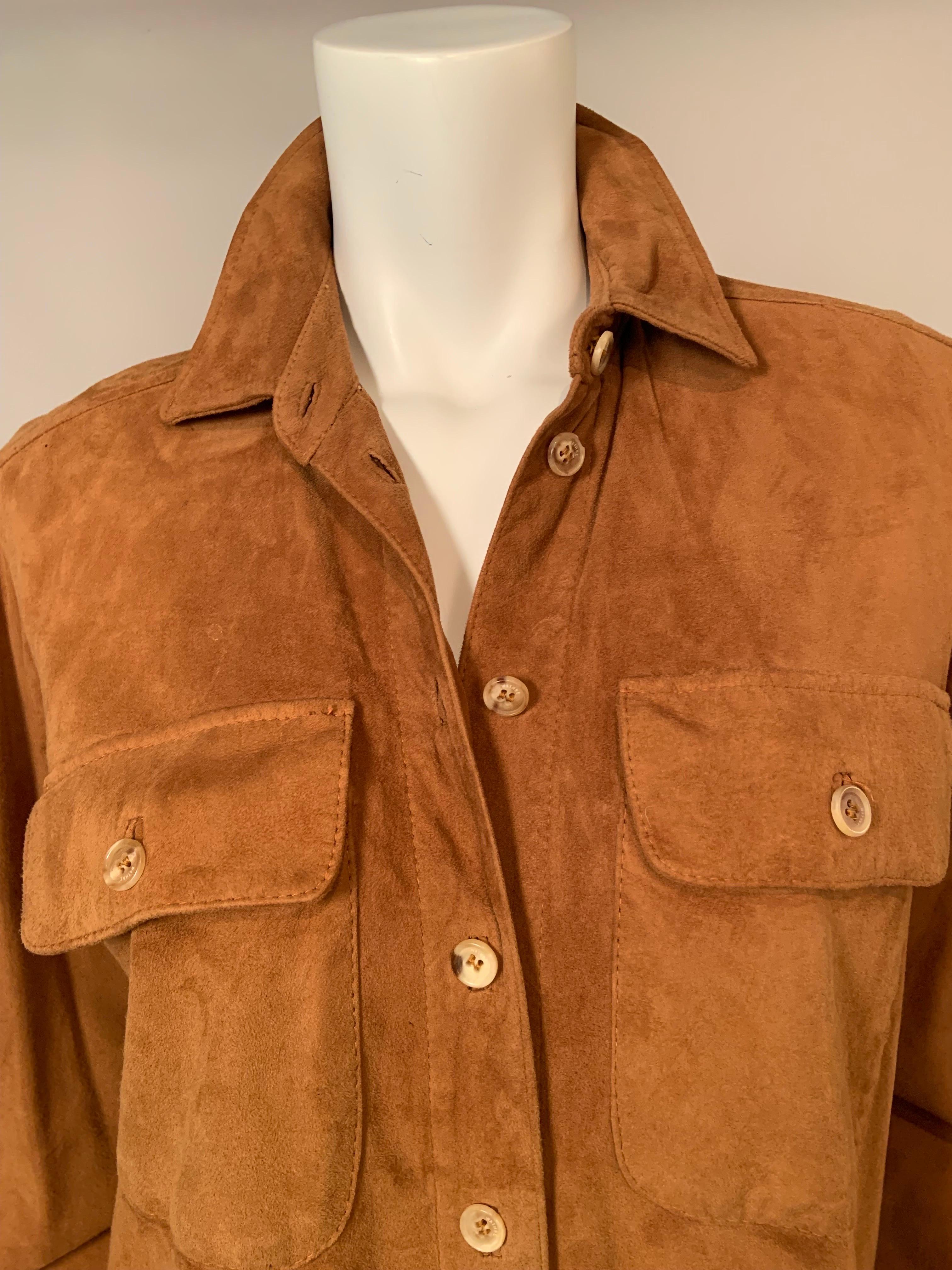 Brown Wathne Caramel Color Suede Shirt