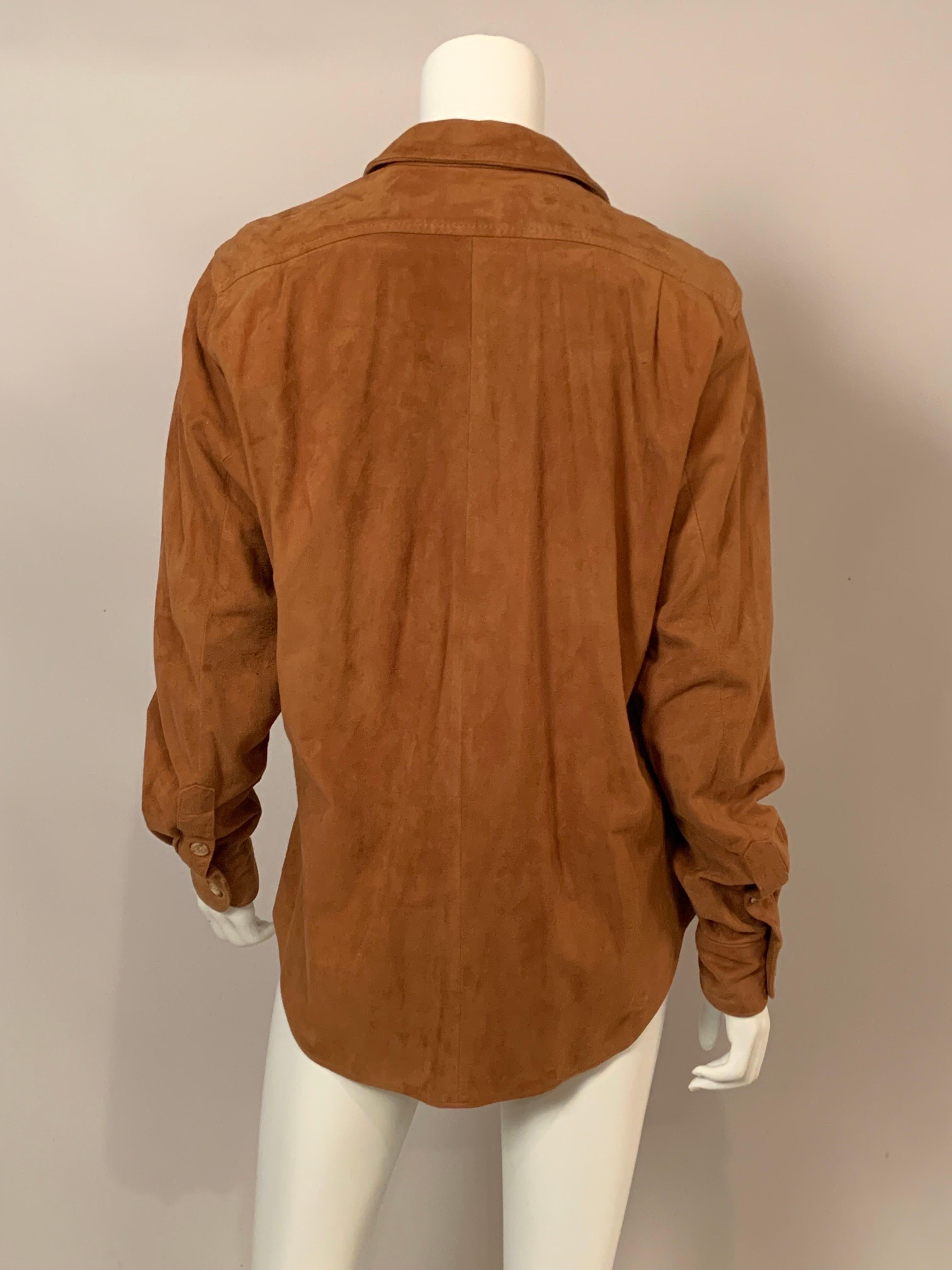 Women's Wathne Caramel Color Suede Shirt