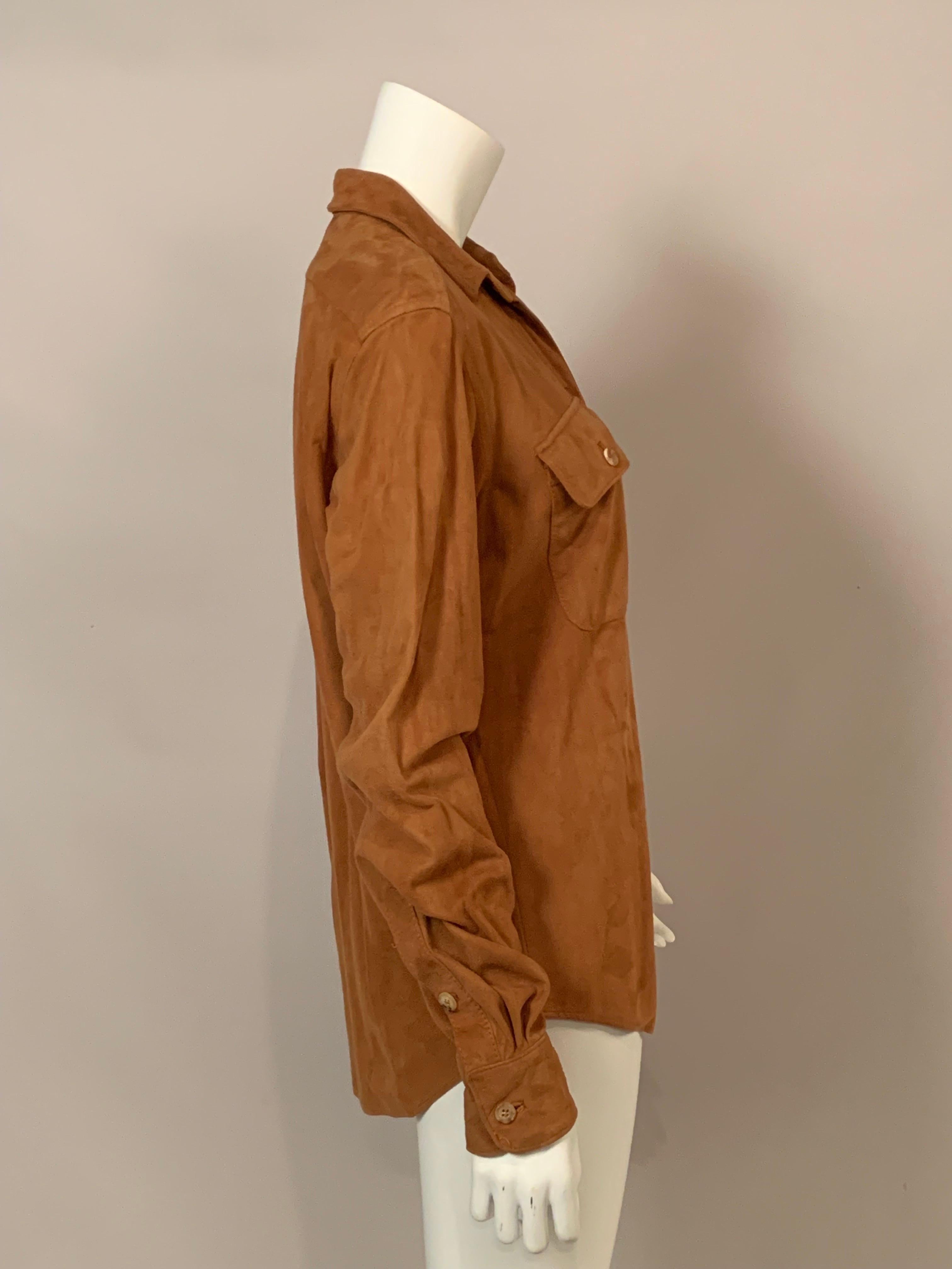 Wathne Caramel Color Suede Shirt 1