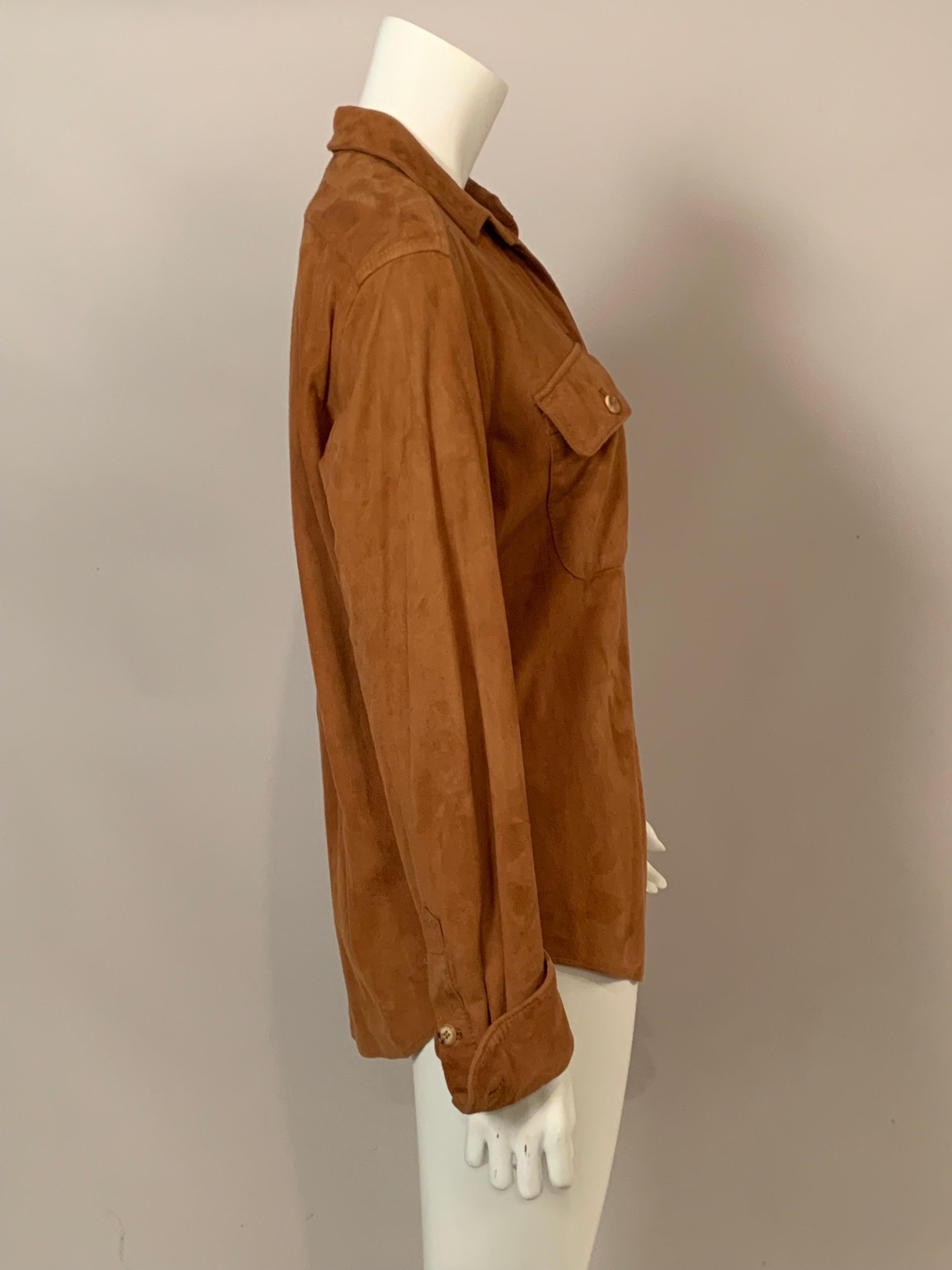 Wathne Caramel Color Suede Shirt 2