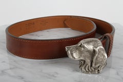 WATHNE LTD USA - Boucle de ceinture en argent pour chien Labrador Retriever et ceinture en cuir