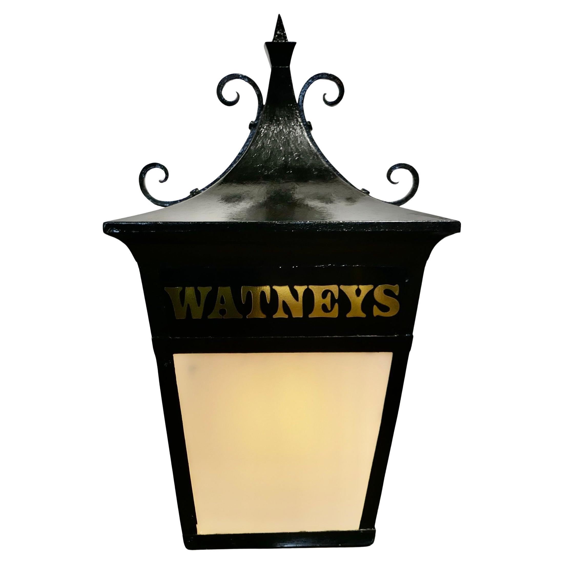“Watneys” Pub Lantern, Hanging Iron Lantern A Great looking piece For Sale