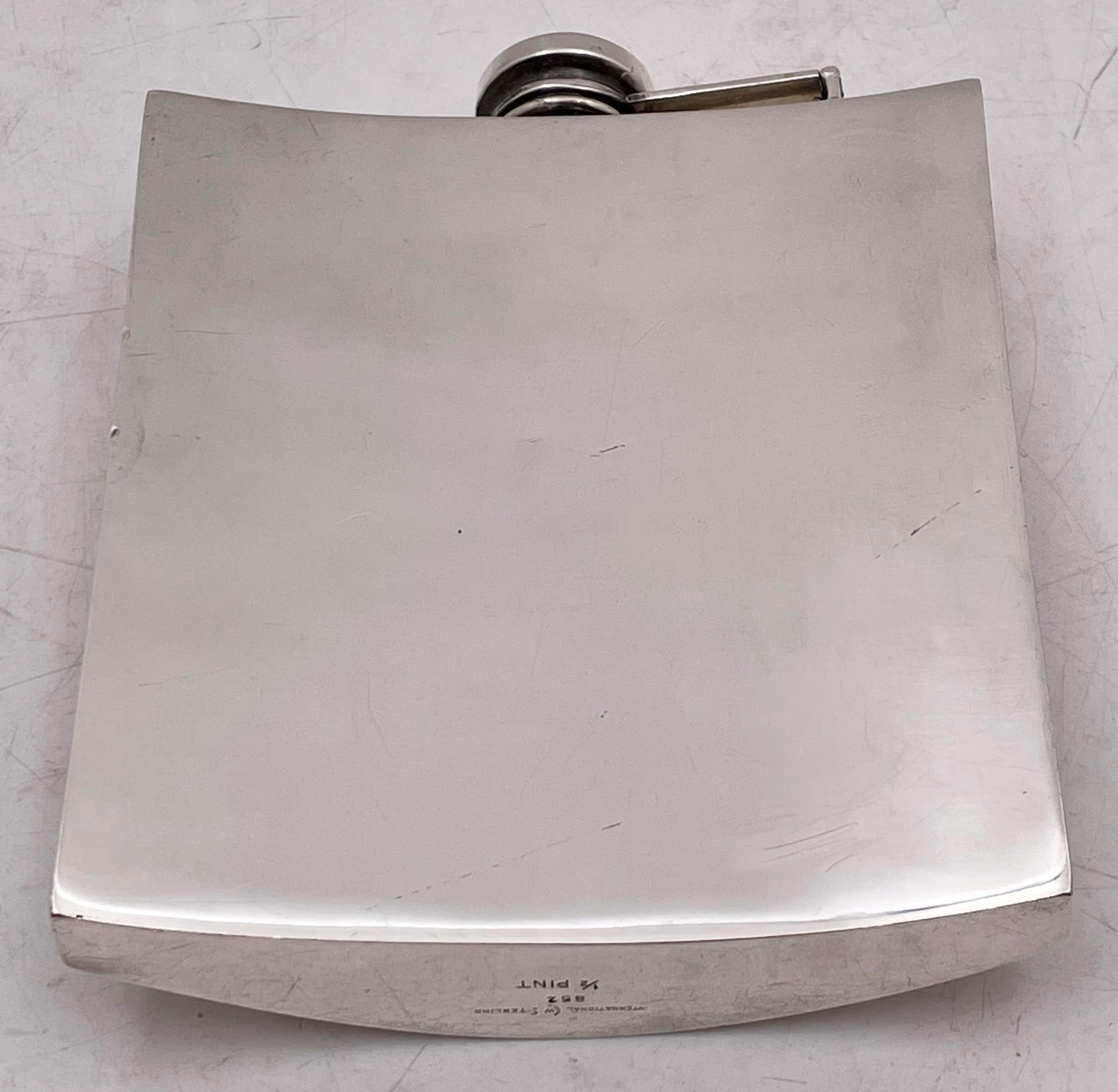 American Watrous for International Sterling Silver Early 20th Century Art Deco Flask For Sale