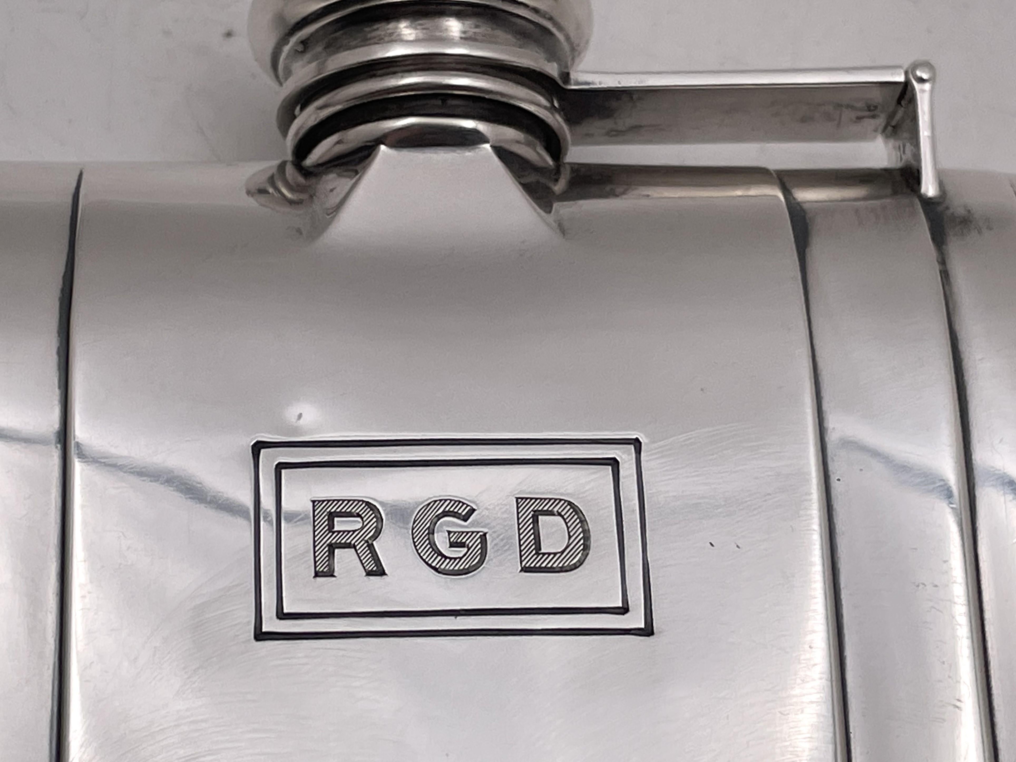 Frasco de plata de ley Watrous para International Sterling en estilo Art Déco Principios del siglo XX Art Decó en venta