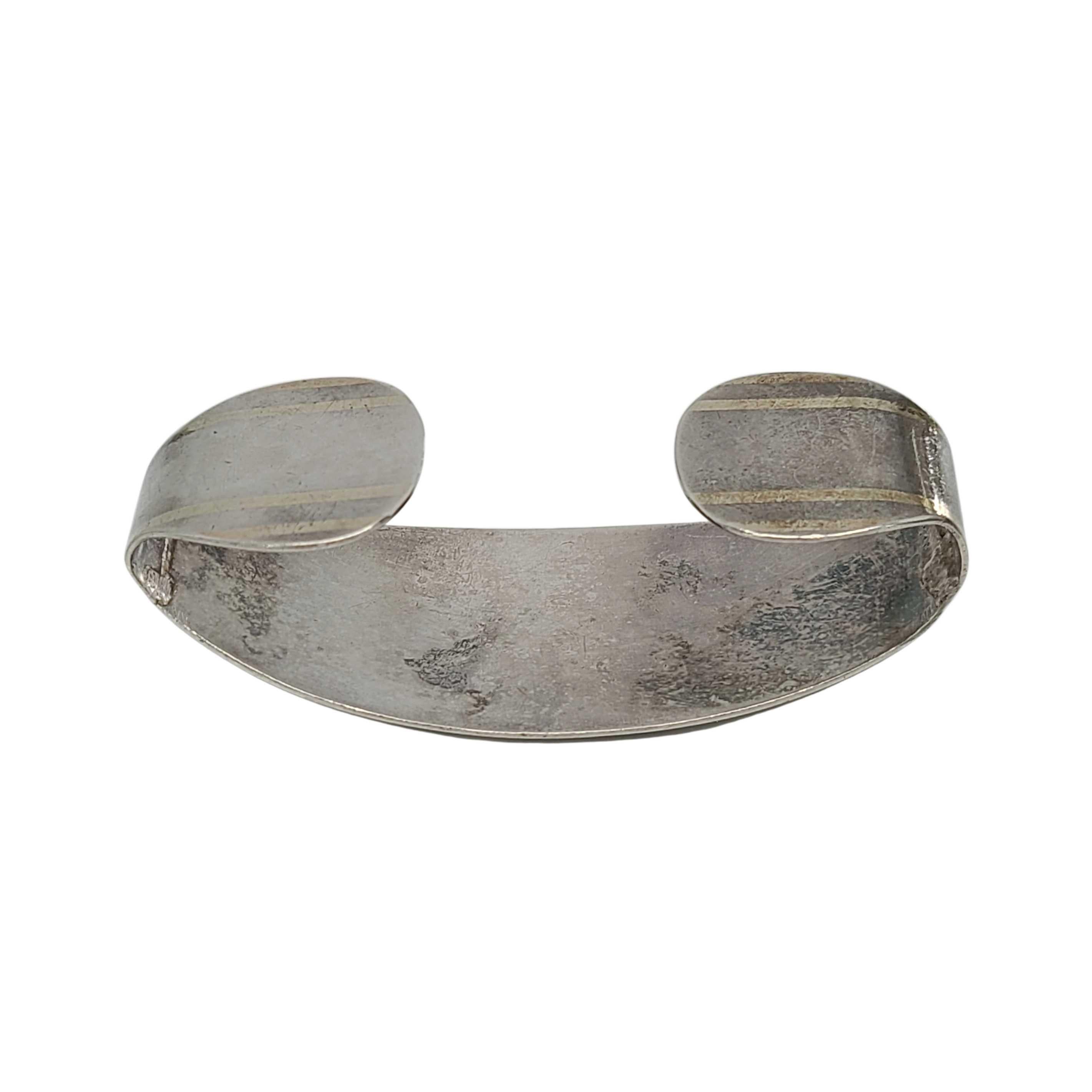 Argento 925 Watrous Mfg Co. Portatovaglioli a intarsio in argento Sterling 14 carati con monogramma in vendita