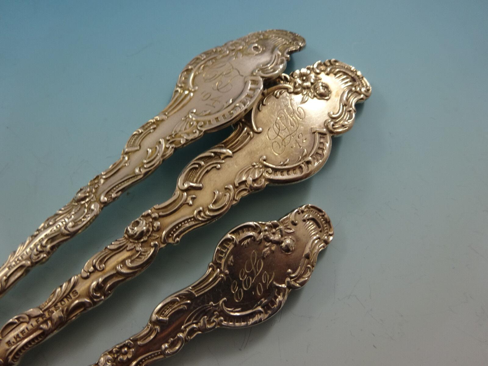 Argent sterling Service de couverts en argent sterling Watteau par Durgin, taille 74 pièces en vente