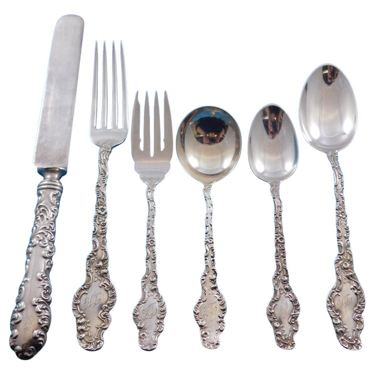 Watteau by Durgin Sterling Silver Flatware Set Service Dinner Pieces For Sale