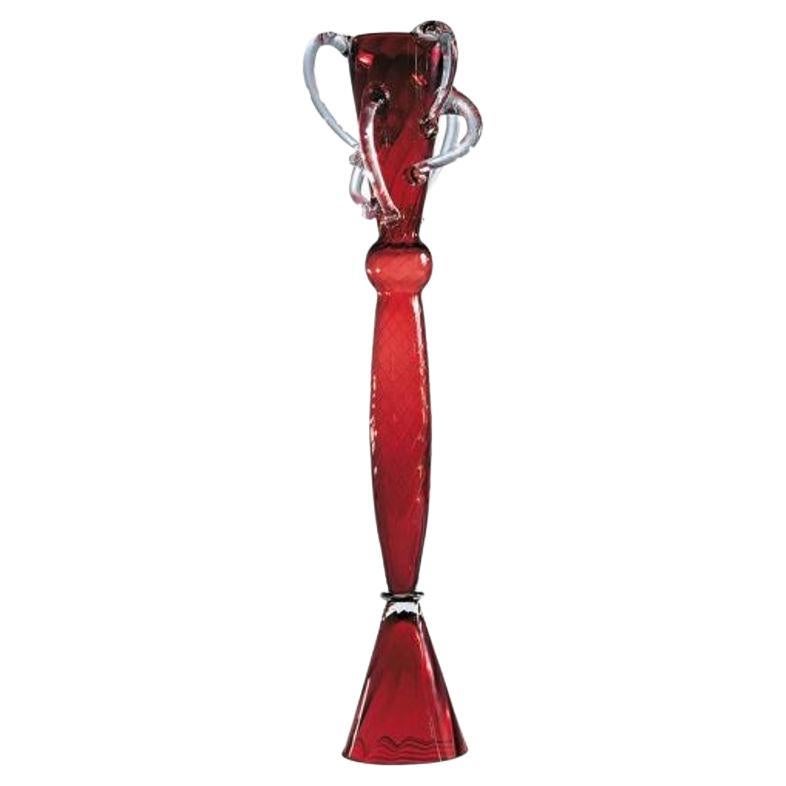 Watteau II Vase Colorless & Red by Driade, Borek Sipek For Sale