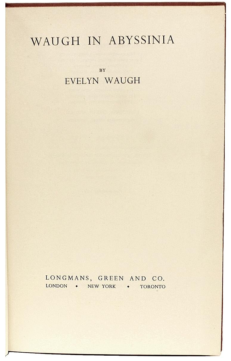 Waugh, Evelyn, Waugh in Abyssinia, première édition, copie de présentation, 1936 Bon état - En vente à Hillsborough, NJ