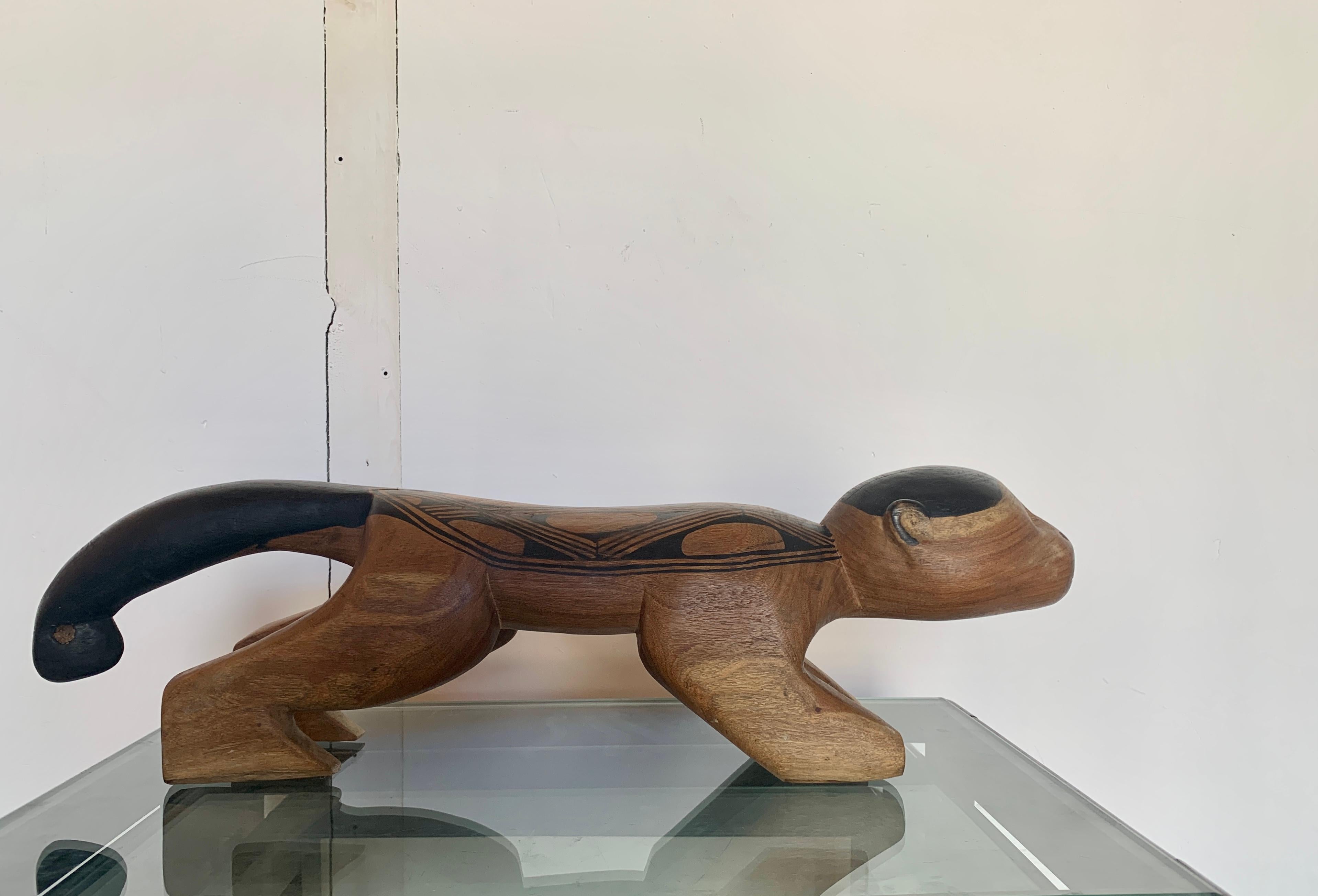 Hand-Crafted Wauja/ Turuza. Monkey Sculpture, 2021, Brazilian exotic wood For Sale