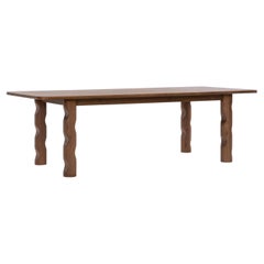 Tavolo da pranzo Wave 98" Sienna, tavolo da pranzo minimalista in legno di frassino bianco