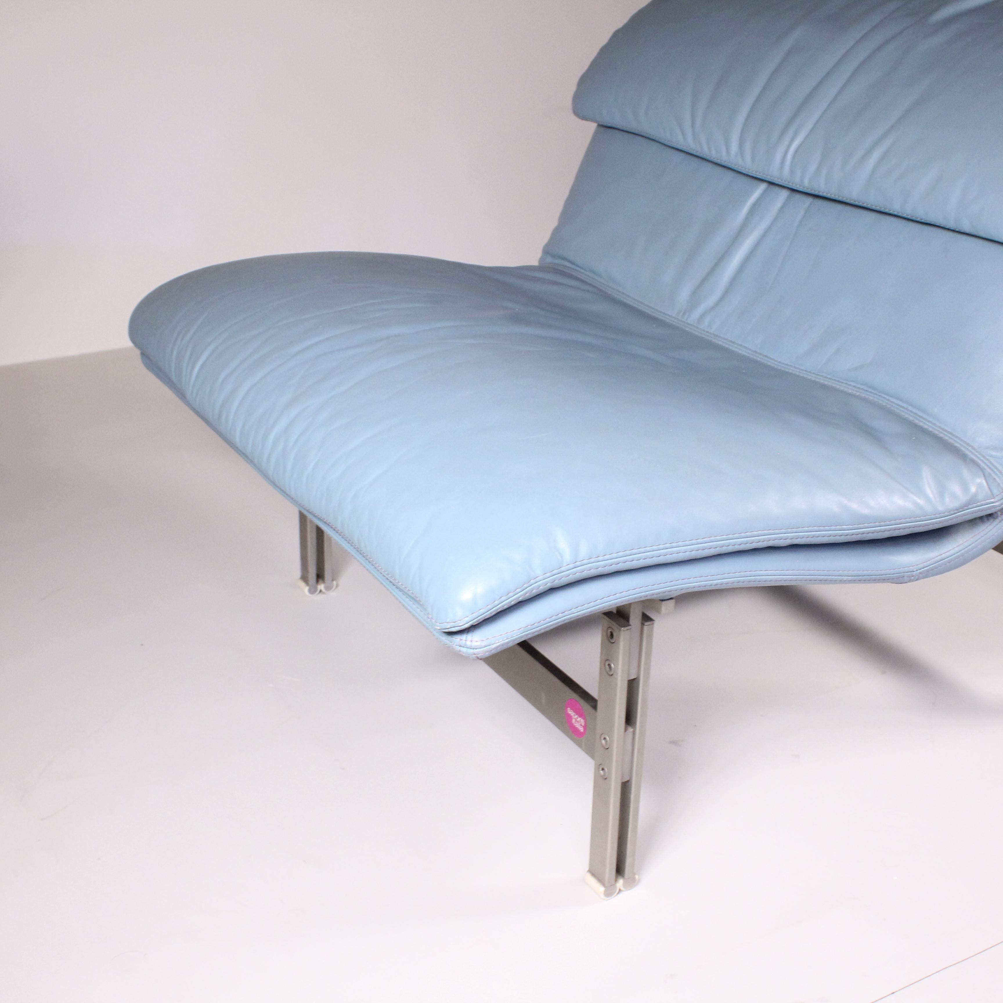 Faux Leather Wave Armchair, Giovanni Offredi, Saporiti For Sale