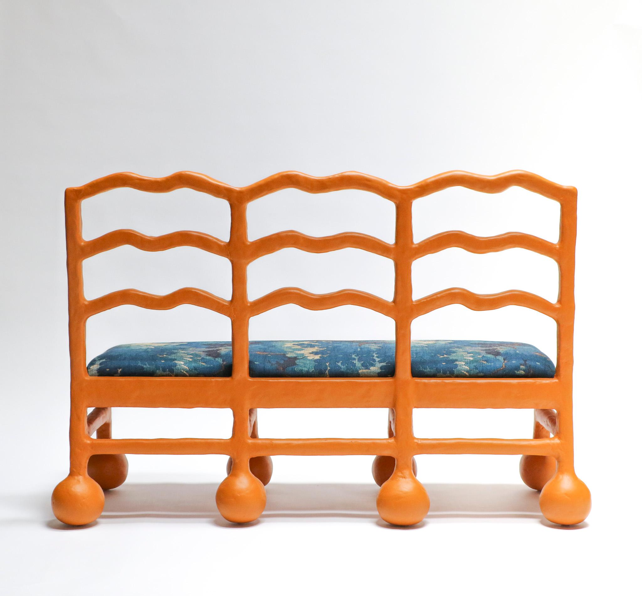 Wave Bench in Gypsum & Fiberglass by Brent Warr Studios For Sale 3
