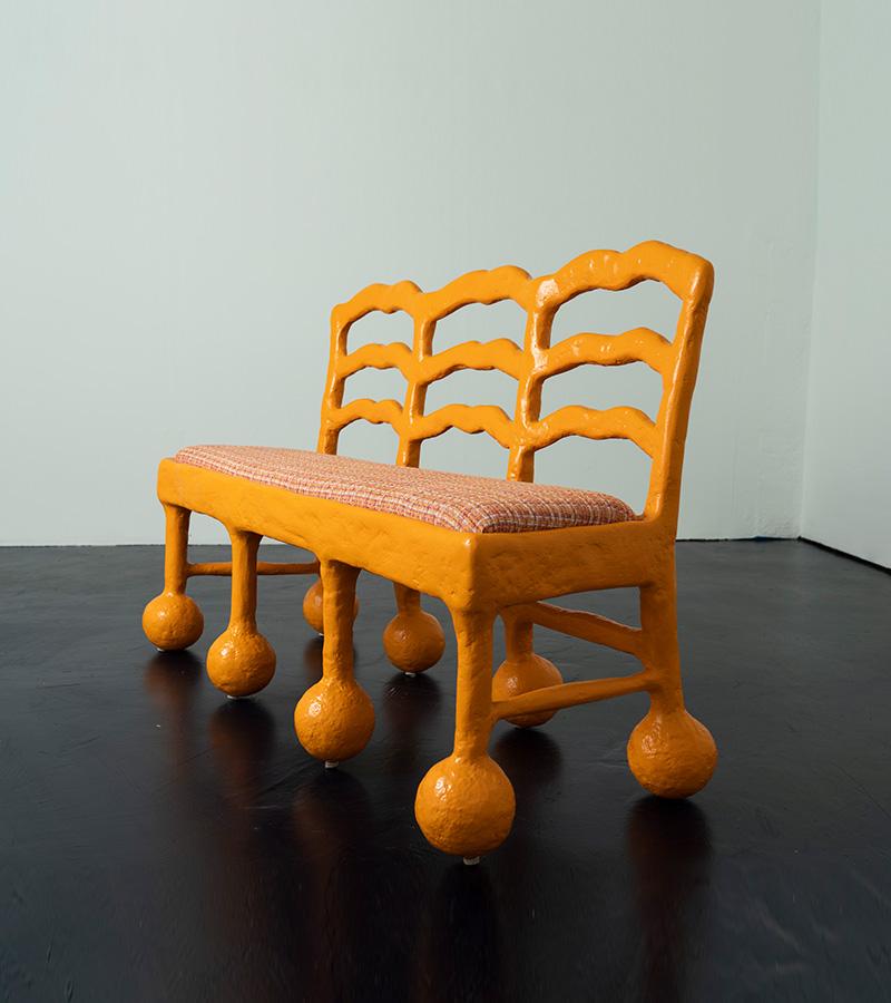 Post-Modern Wave Bench in Gypsum & Fiberglass by Brent Warr Studios For Sale