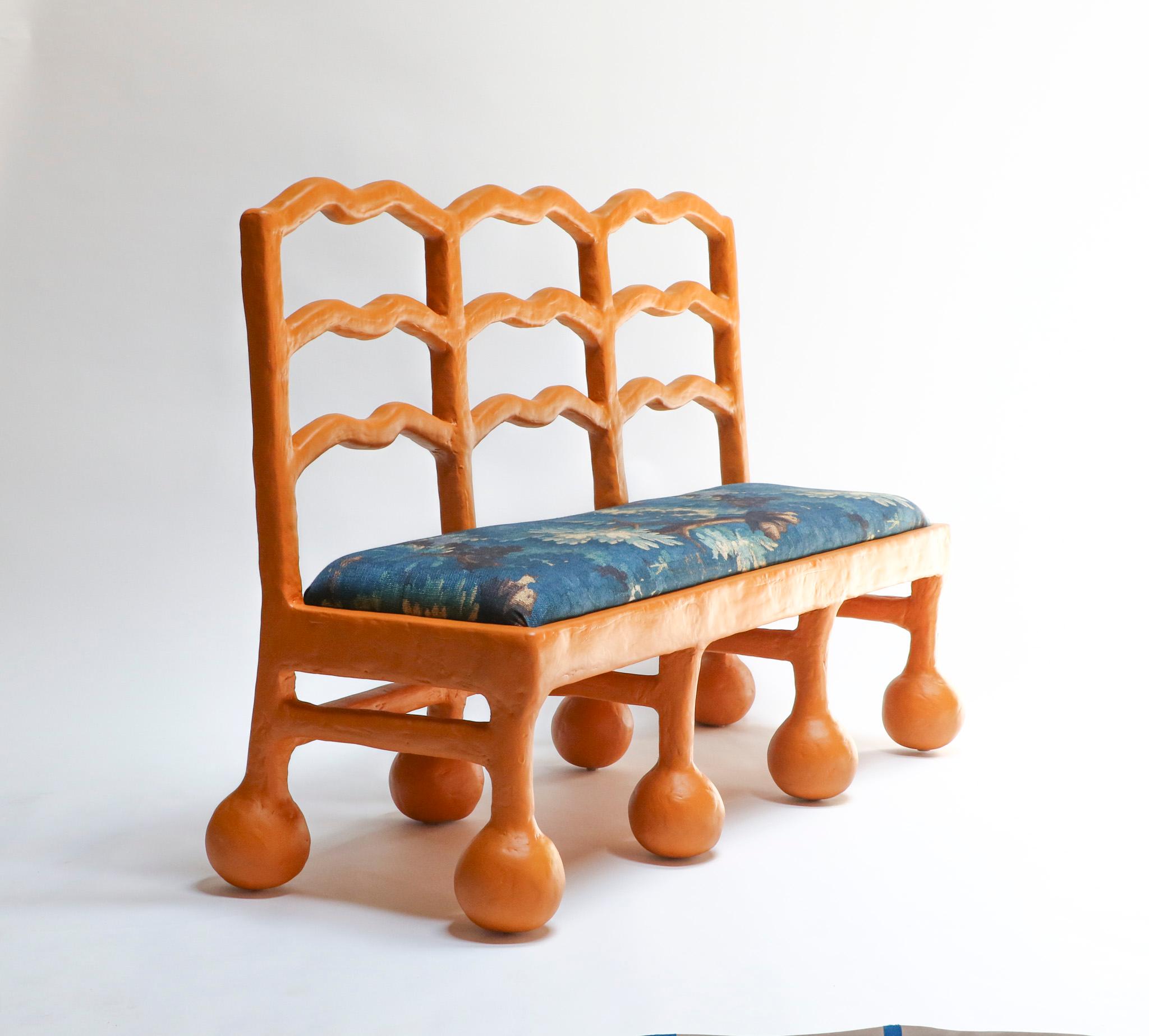 Wave Bench in Gypsum & Fiberglass by Brent Warr Studios In New Condition For Sale In Bainbridge, GA