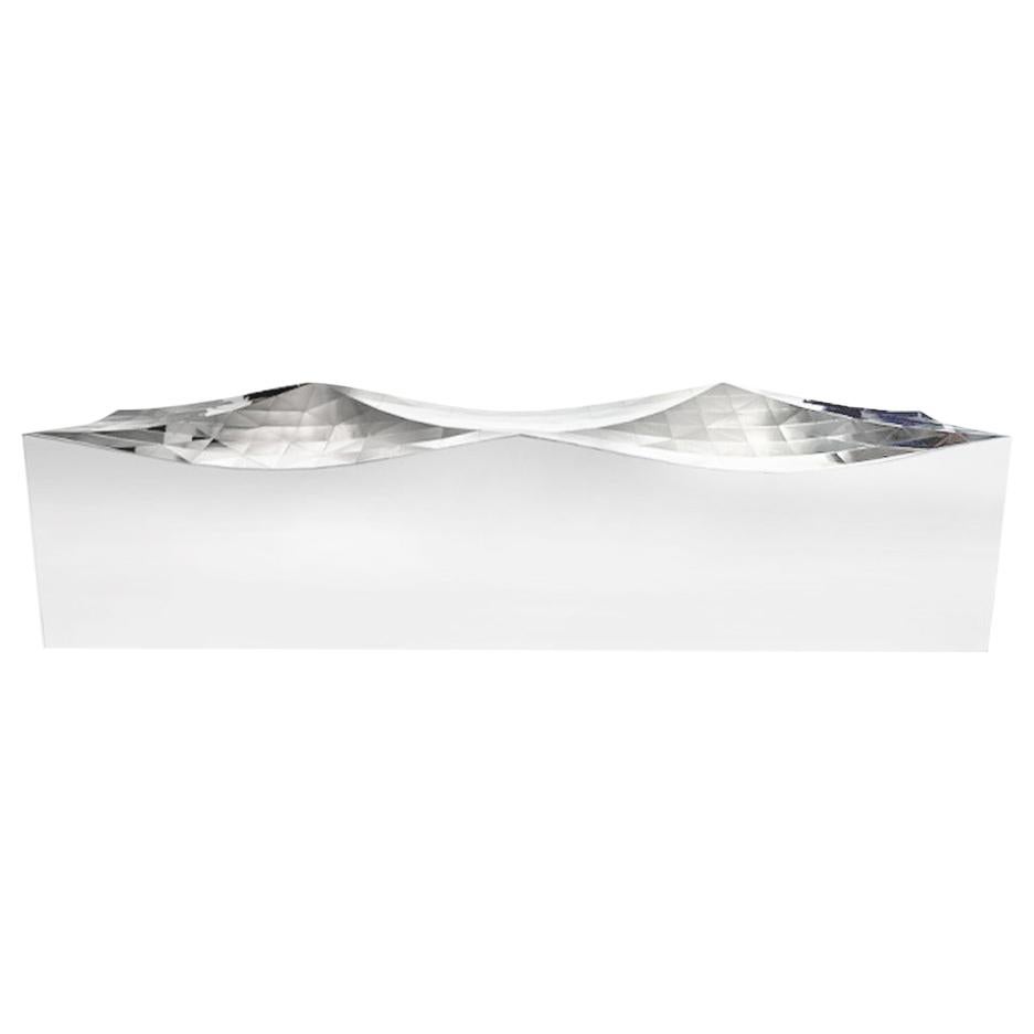 Wave Bench in Mirror Finish Stainless Steel by Zhoujie Zhang For Sale