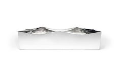 Wave Bench Indoor Outdoor in Mirror Finish Stainless Steel by Zhoujie Zhang