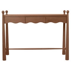 Wave Brown Cherry Wood Console Table