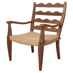 Wave Brown Cherry Wood Lounge Chair