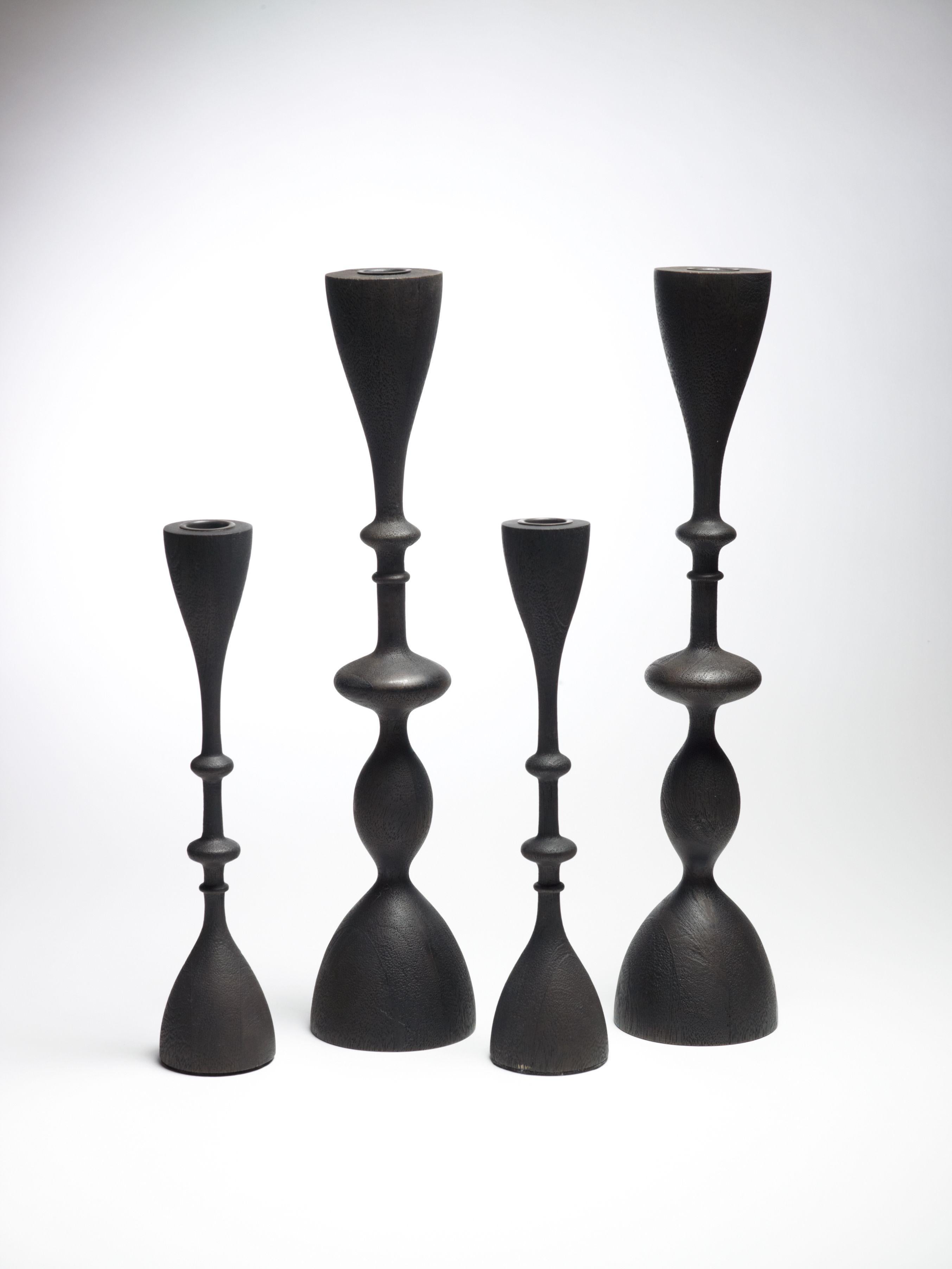 Wave Candlestick (sold individually, large, blackened) For Sale 3