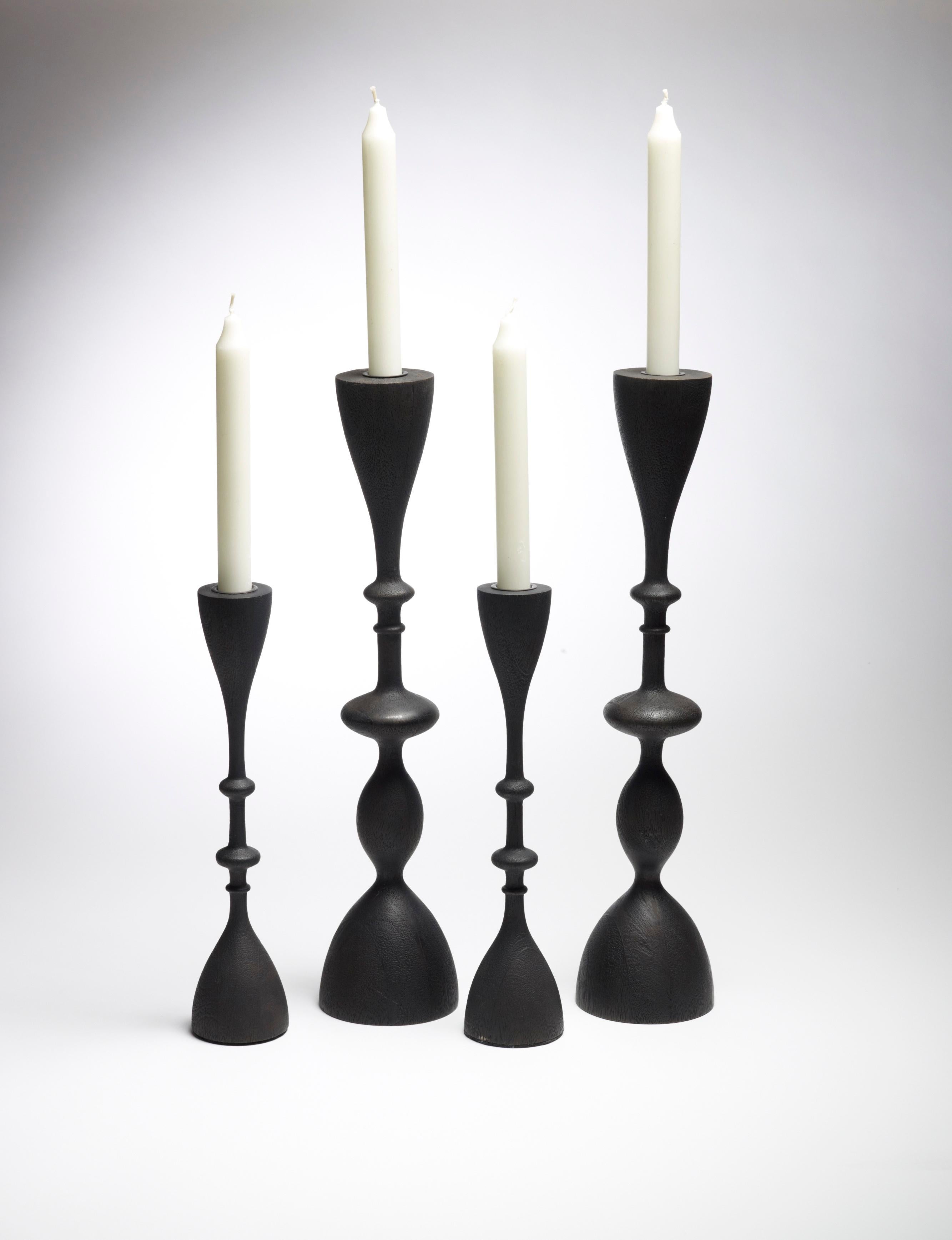 Wave Candlestick (sold individually, large, blackened) For Sale 4