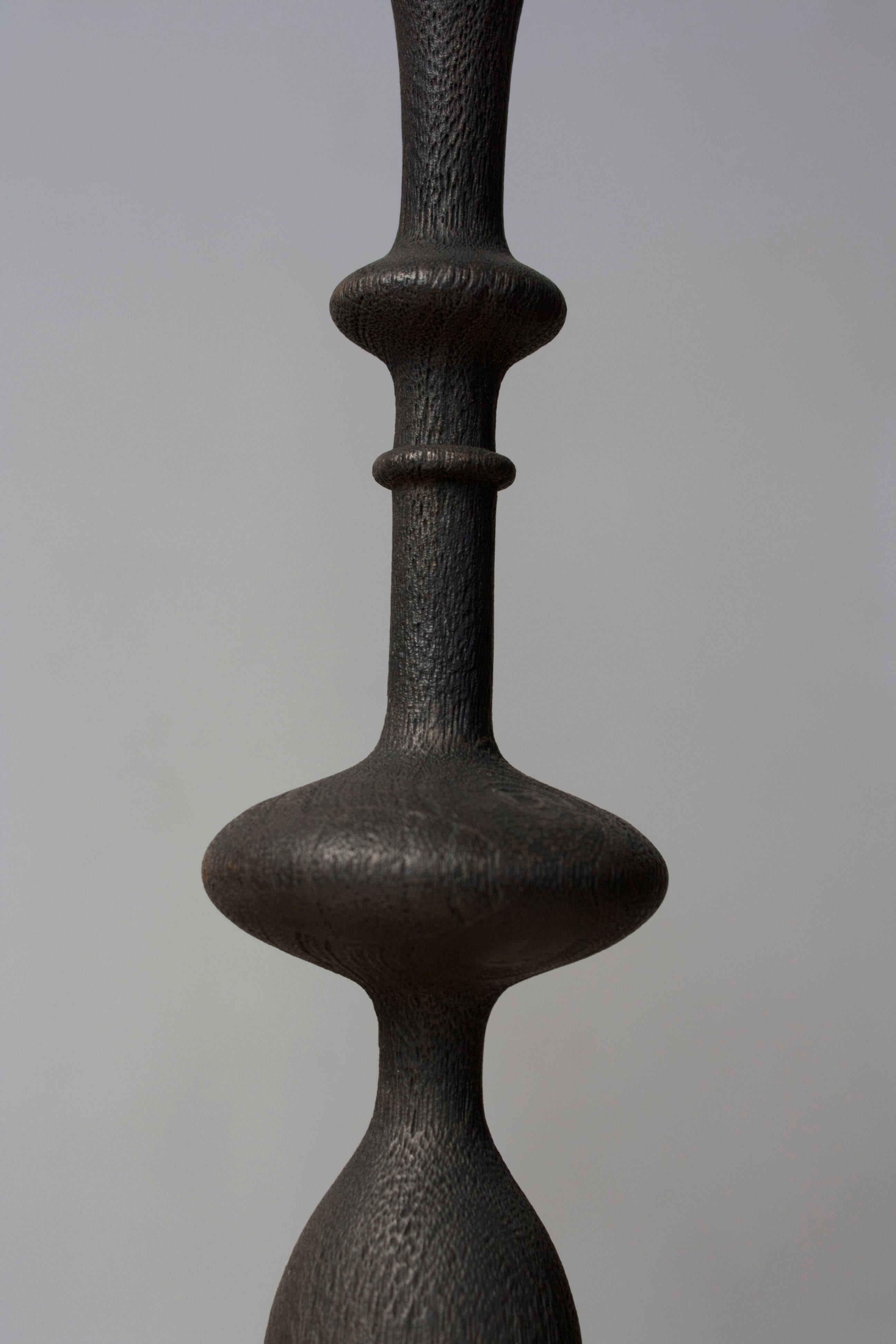 Wave Candlestick (single candlestick, large, blackened) For Sale 3
