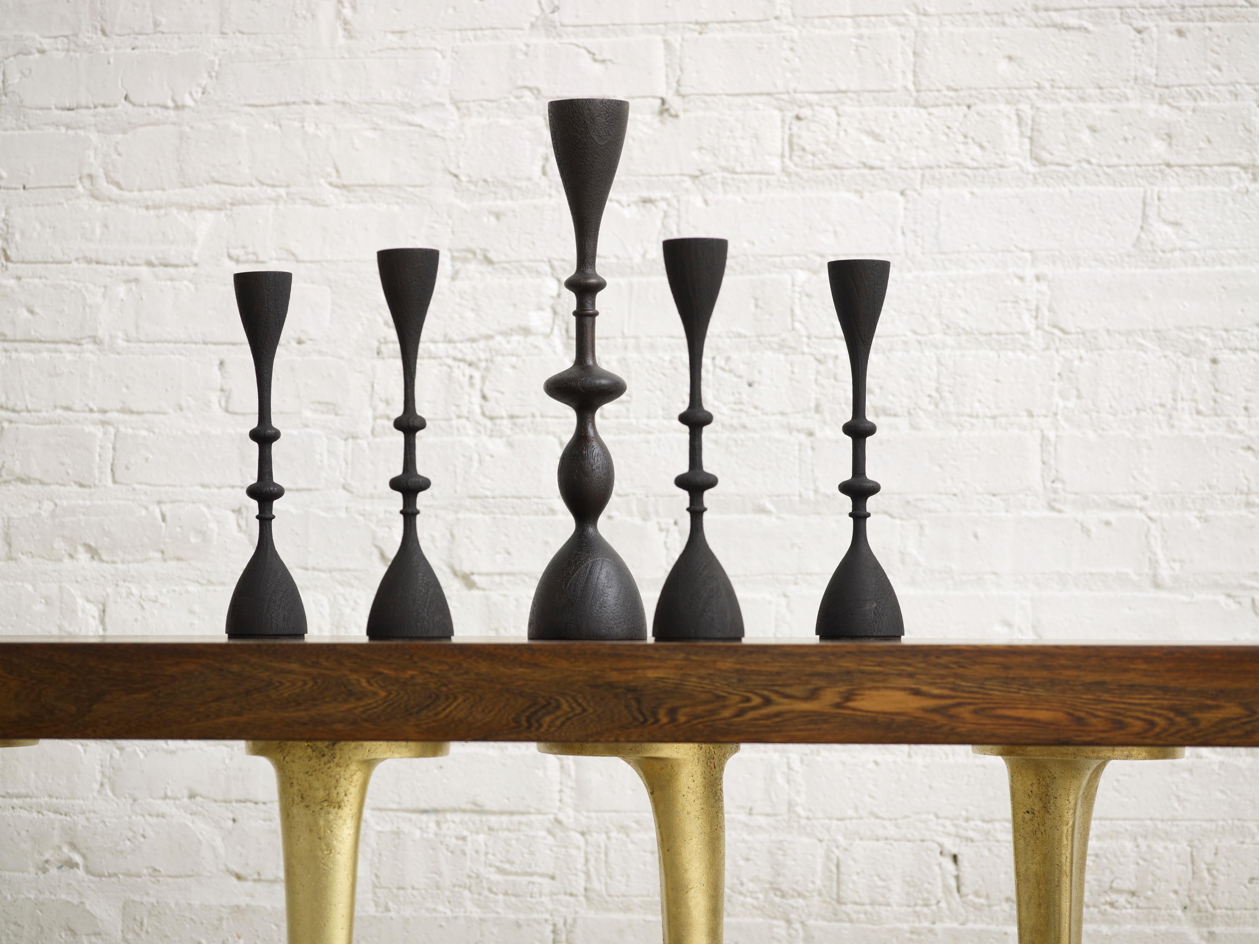 Contemporary Wave Candlestick (sold individually, small, blackened)