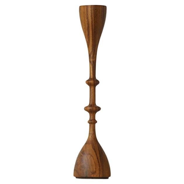 Wave Candlesticks (sold individually, small, teak) For Sale