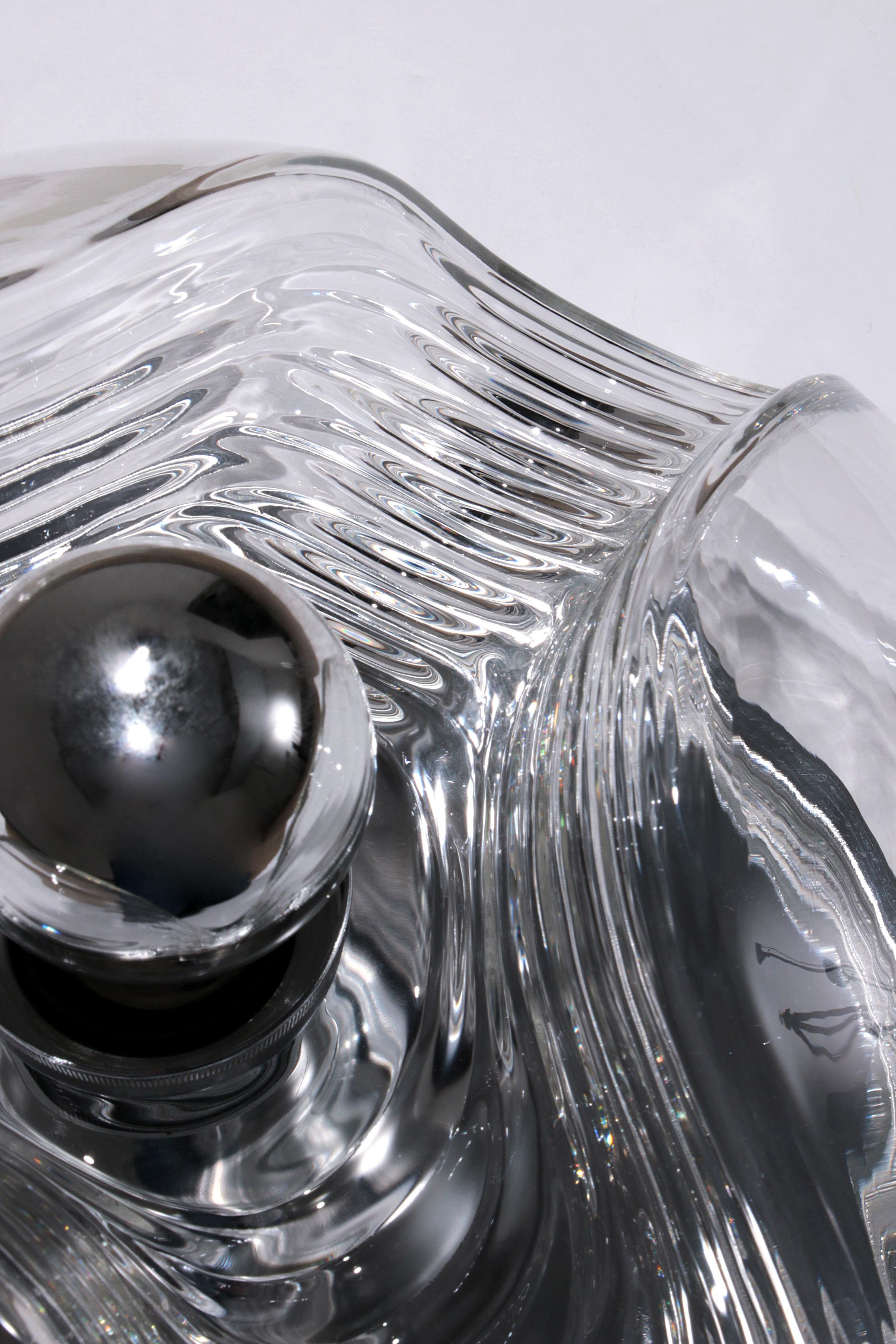Wave Ceiling Lamp from Peill & Putzler Clear glass 33 cm 3