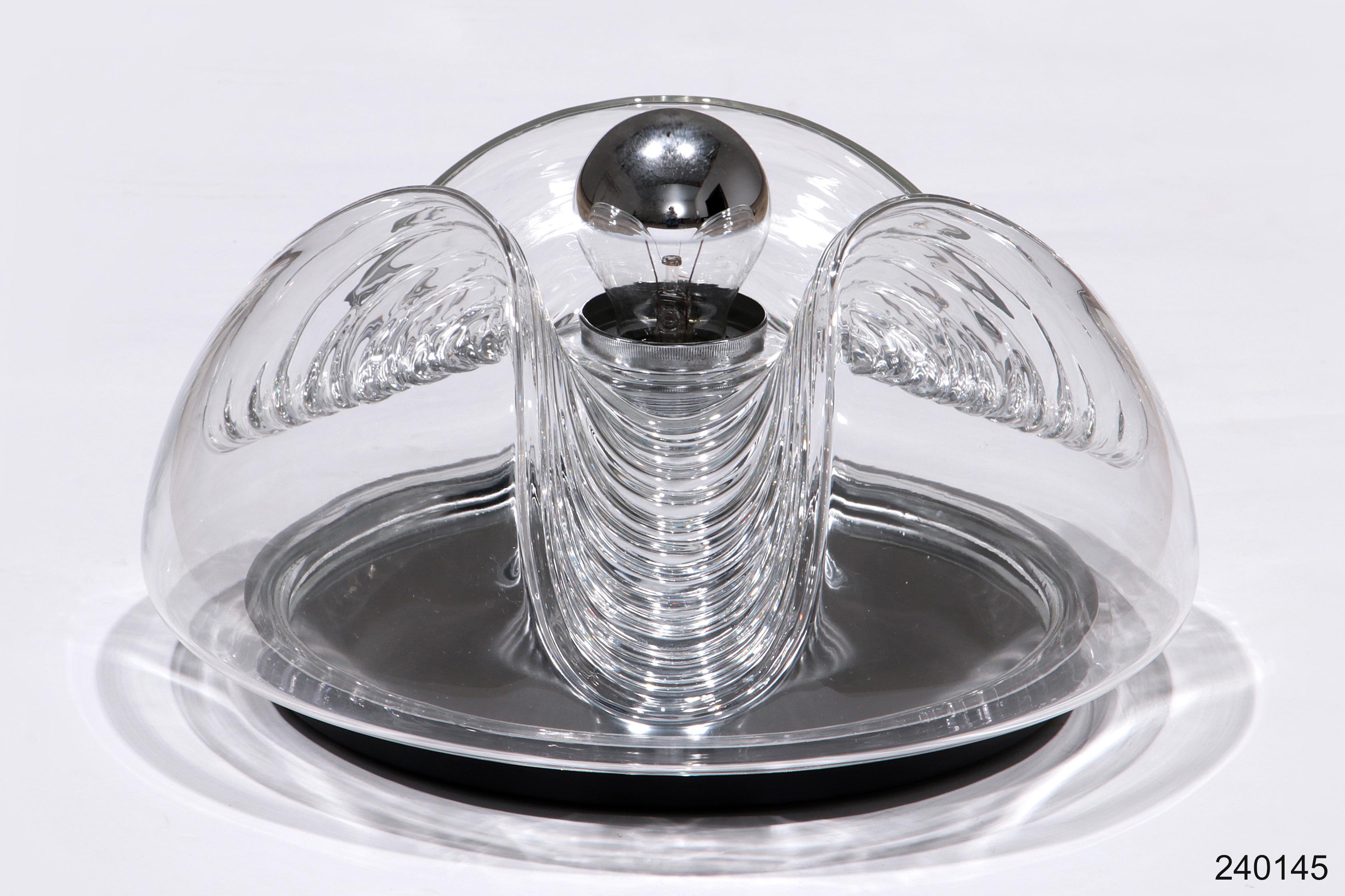 Wave Ceiling Lamp from Peill & Putzler Clear glass 33 cm In Excellent Condition In Oirlo, LI