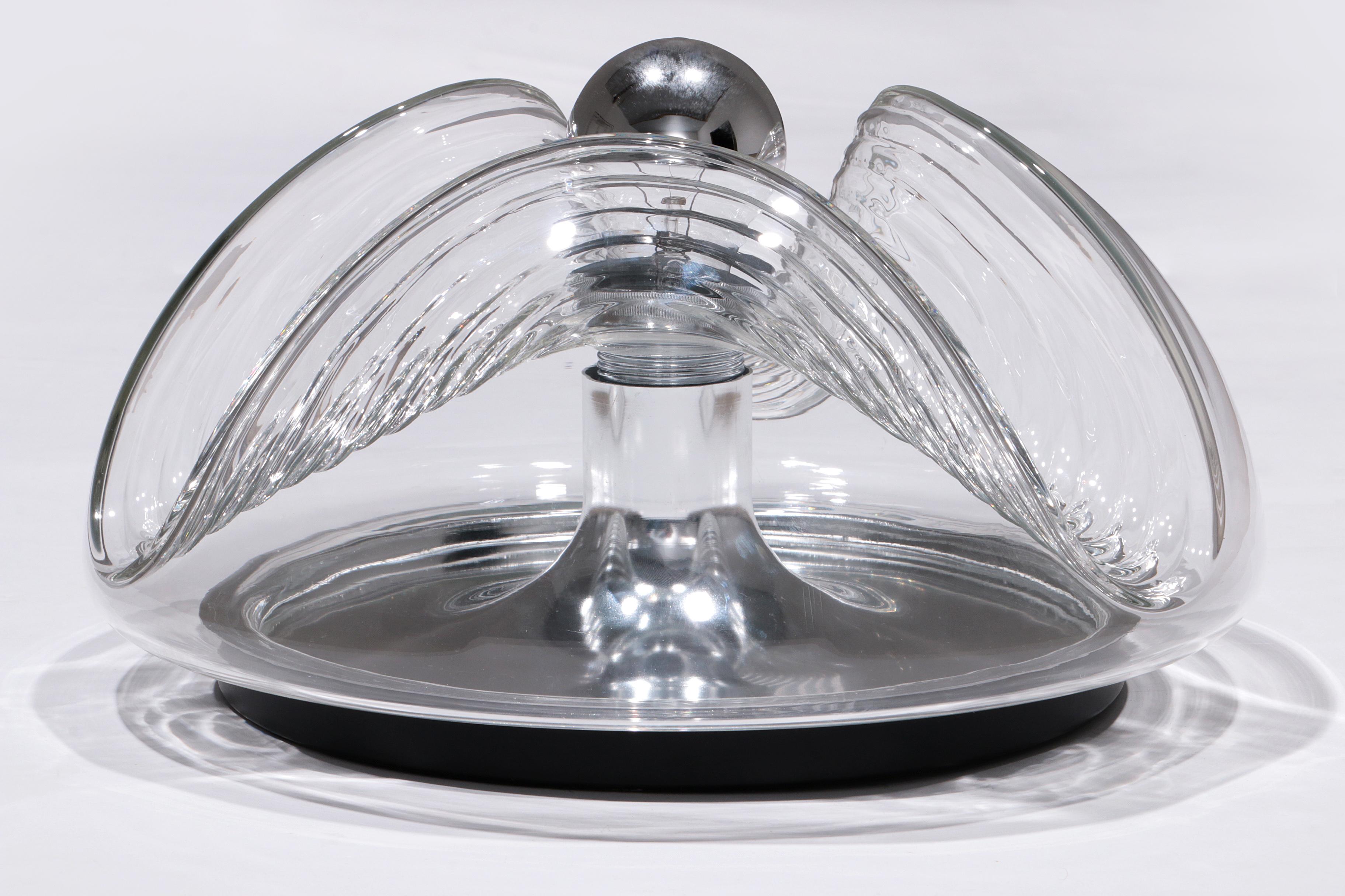 Glass Wave Ceiling Lamp from Peill & Putzler Clear glass 33 cm