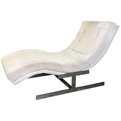 "Wave" Chaise Lounge in the Style of Milo Baughman