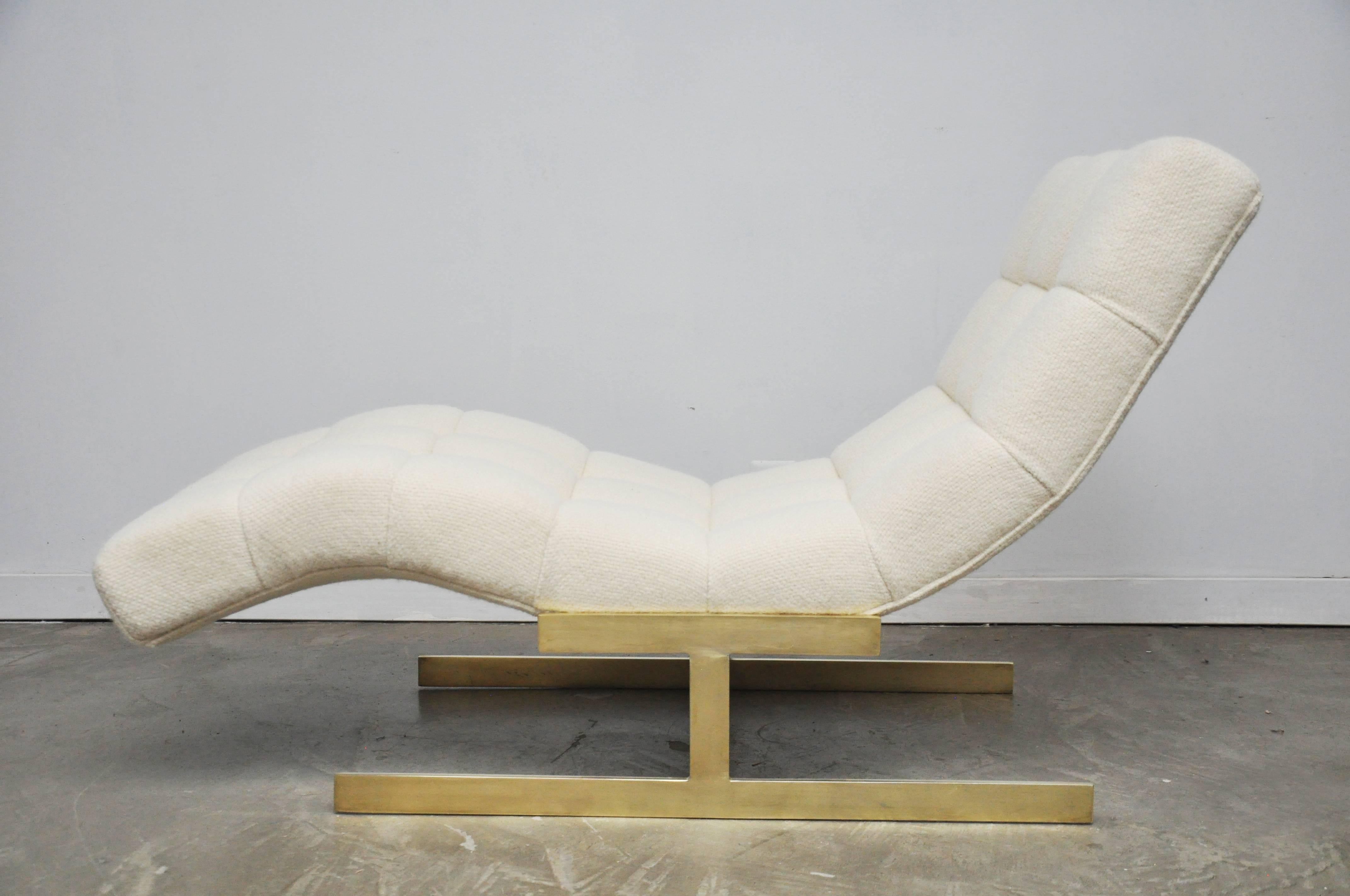 20th Century Wave Chaise on Brass base
