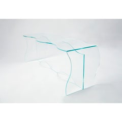 Wave Clear Glass Coffee Table Sculpted by Studio-Chacha