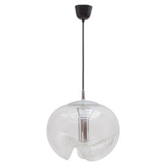 Wave Wave-Lampe aus klarem Glas von Koch & Lowy für Peill & Putzler, 1960er Jahre