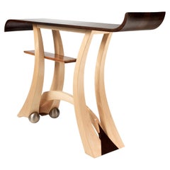 Wave Console Table in Maple, Chechen, Wenge and Stainless