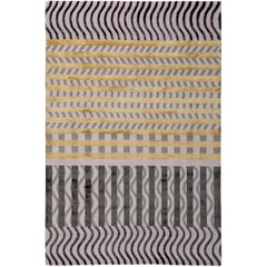 Wave Construct Hand-Knotted 10x8 Rug in Wool and Silk by Christopher Kane