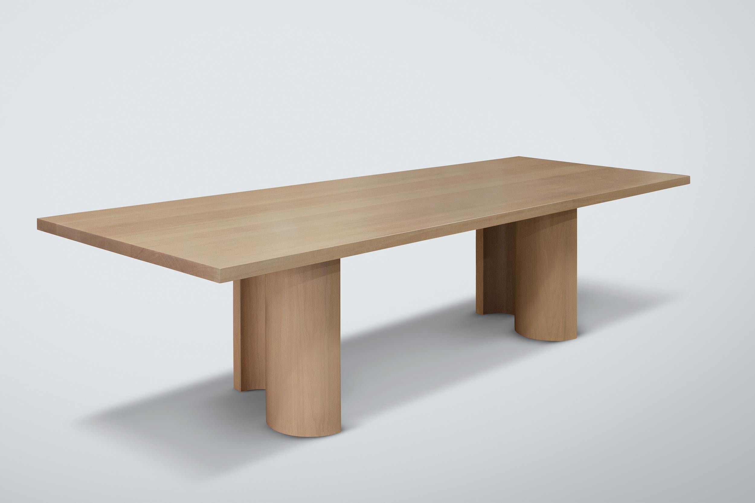 North American Wave Dining Table in Hard Maple with Clear Lacquer by Chapter & Verse For Sale