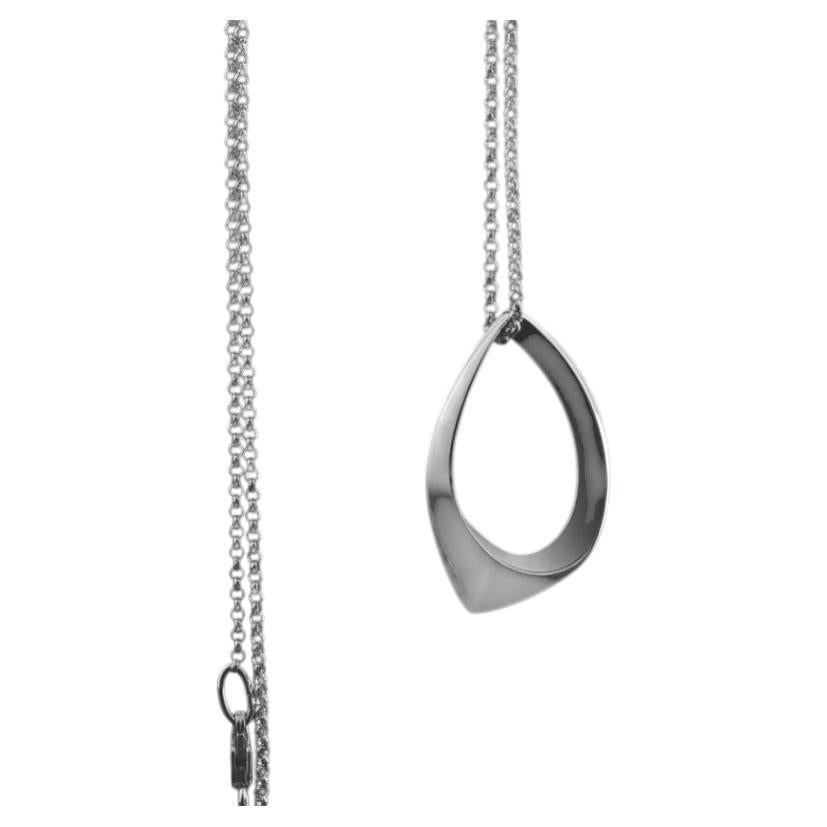 Wave Drop Pendant Necklace in Sterling Silver 925 by Leonie Simpson