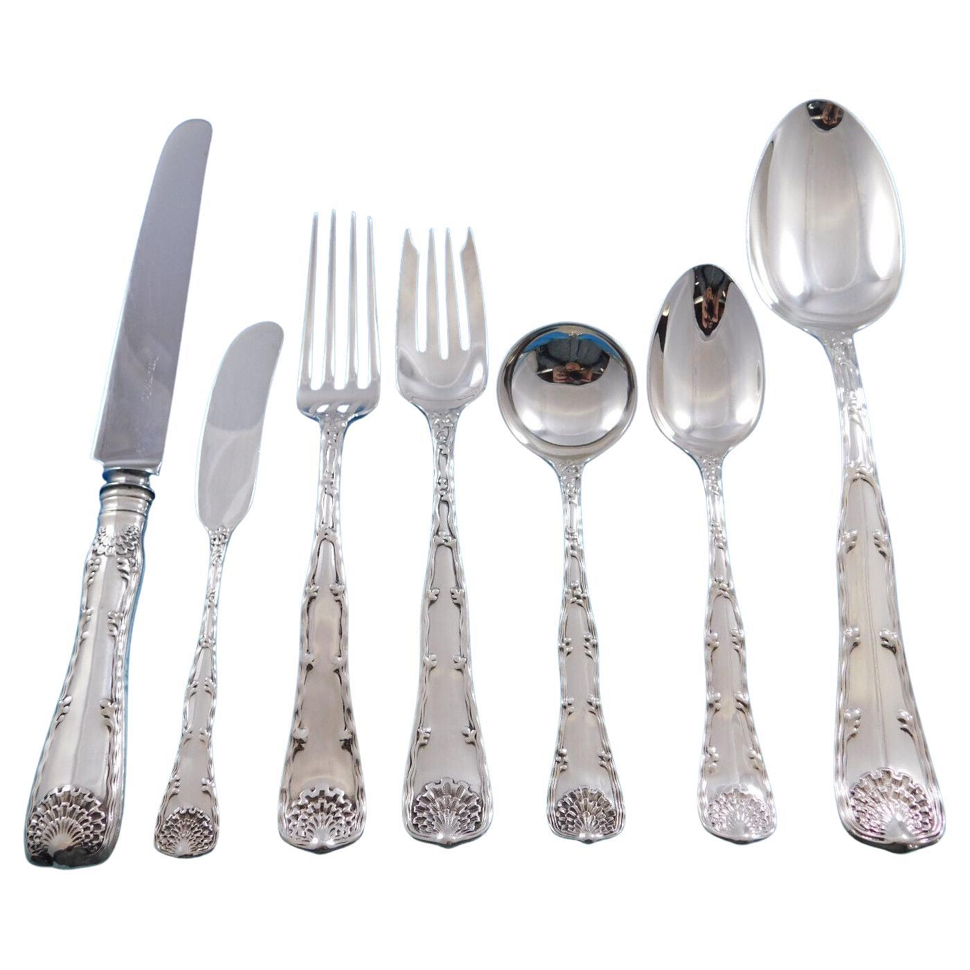 Wave Edge by Tiffany and Co. Sterling Silver Flatware Set 12 Service 85 pieces For Sale